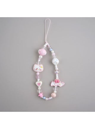 Kawaii Beaded  Phone Charms Strap Cute kitten Cell Phone Lanyard Wrist Strap - view 3